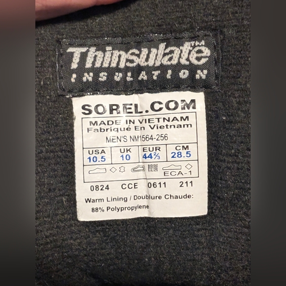 *Sorel Mens Avalanche Waterproof Outdoor Leather High Top Rubber Boots,Size 10.5 - Picture 11 of 11